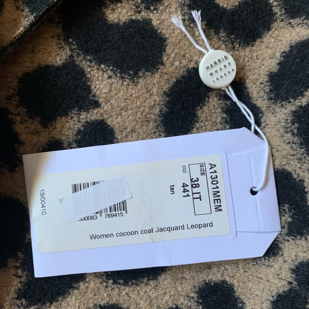 HARRIS WHARF LONDON Leopard Print Jacket Designer Fall Wool Coat NEW IT 38 - Picture 16 of 16